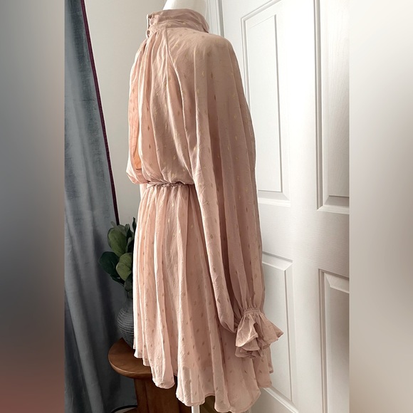 She + Sky Blush & Gold Long sleeve Dress Size S - Picture 7 of 11